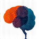 Icono de diseño de estrategias con engranajes y cerebro