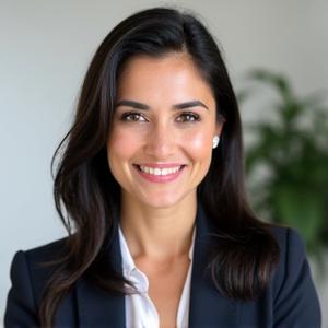 Retrato profesional de la psicóloga Ana María Rodríguez, especialista en TCC y ansiedad.