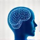 Icono abstracto de un cerebro y ondas de pensamiento, representando la mejora de la memoria y la función cognitiva.