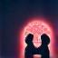 Icono de misión: dos figuras entrelazadas con un cerebro en el centro